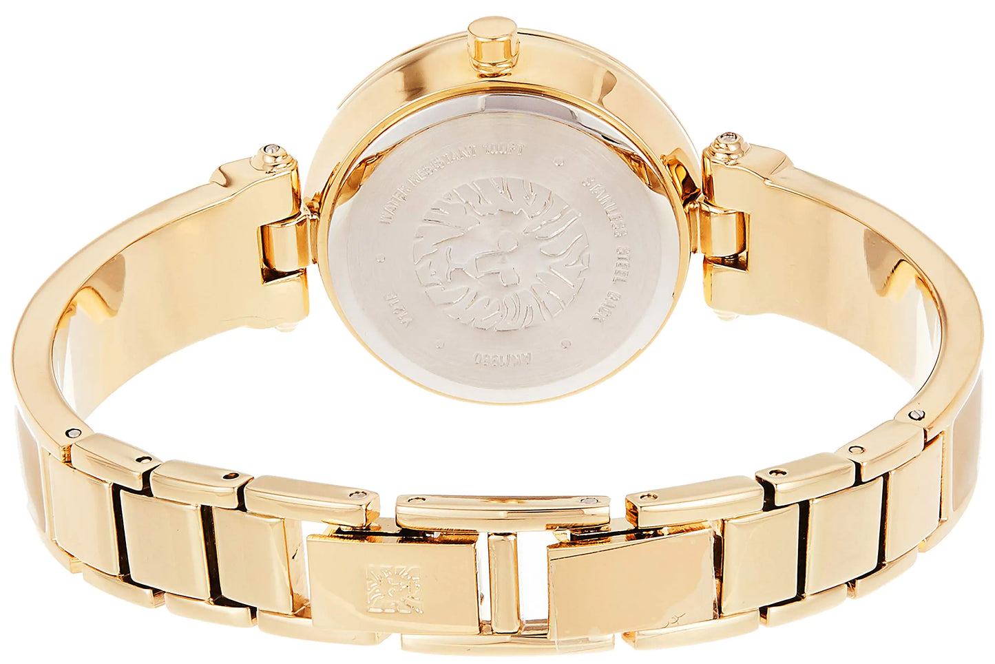 Anne Klein Women's Genuine Diamond Dial Bangle Watch Tan/Gold