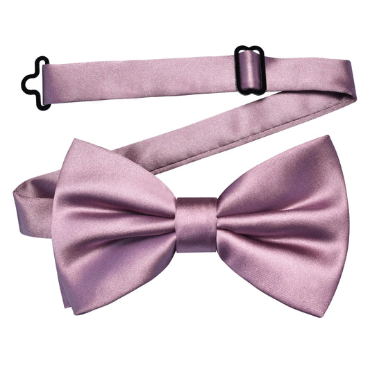 Branduce Solid Color Pre-tied Bow Tie Quality Adjustable Bowtie for Men Party Wedding Dusty Rose